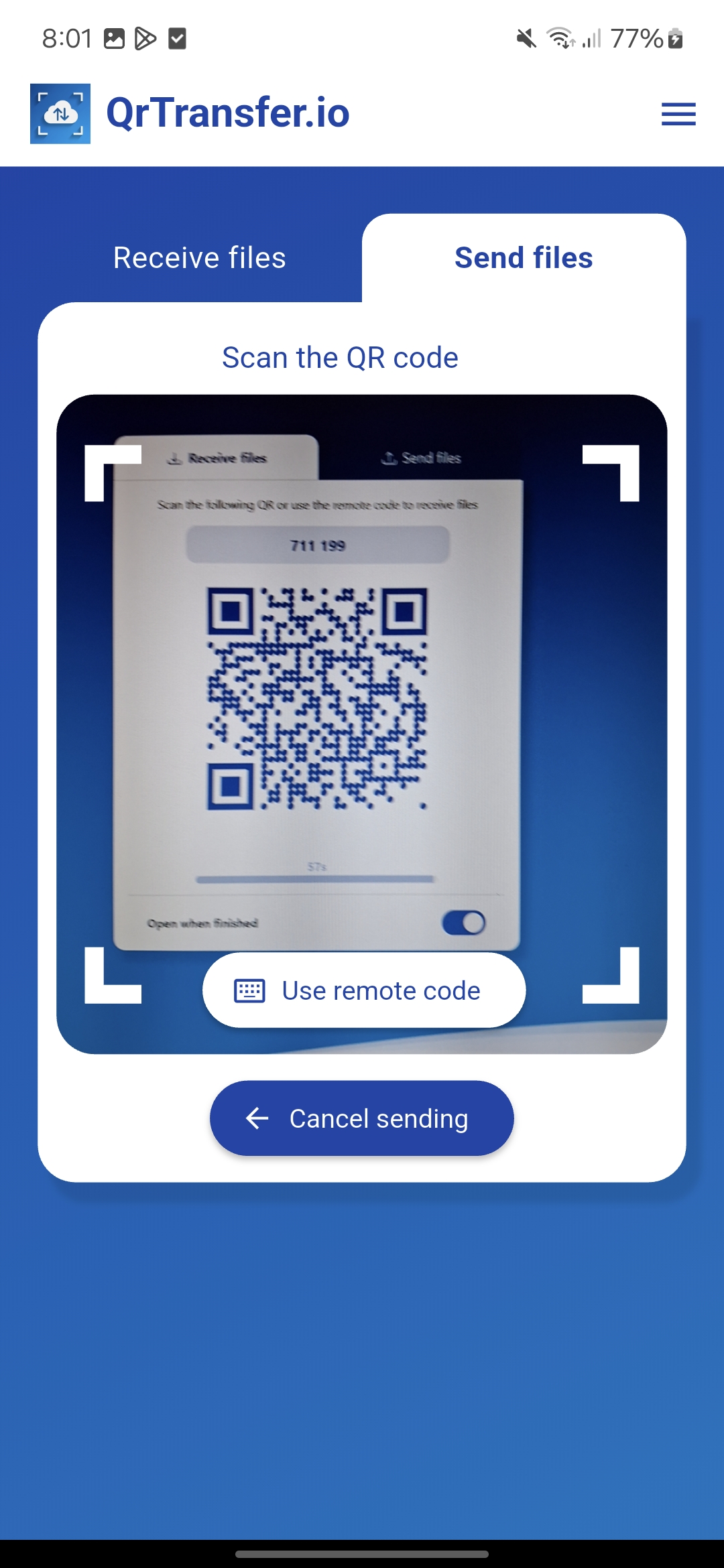 Escanea el QR desde el móvil
