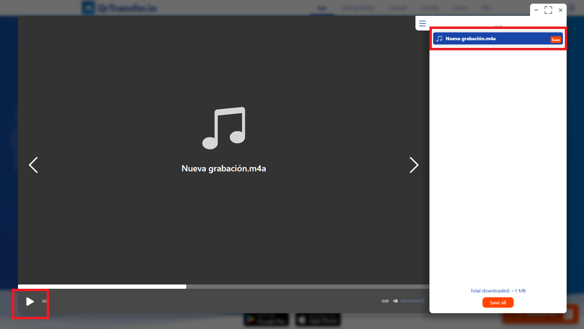 Reproduce o descarga la grabación