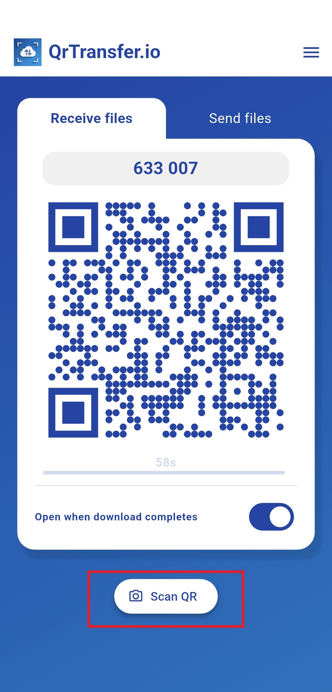Escanea el QR desde el móvil